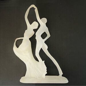 Elegant Dancing Couple Sculpture Frosted 18”